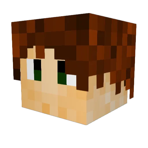 Meenox Minecraft avatar head, 3D render