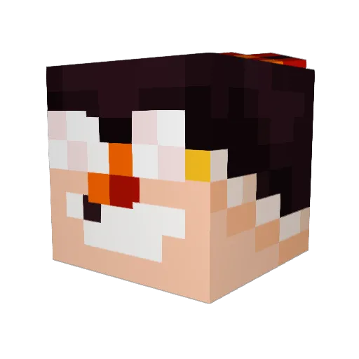 MeepBeepp Minecraft avatar head, 3D render