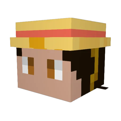 Meepenna Minecraft avatar head, 3D render