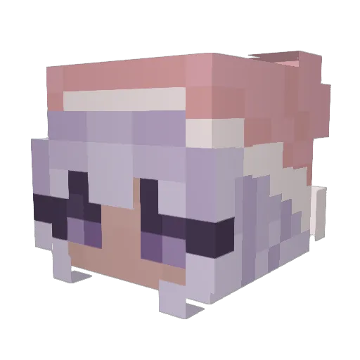 Meepoh Minecraft avatar head, 3D render