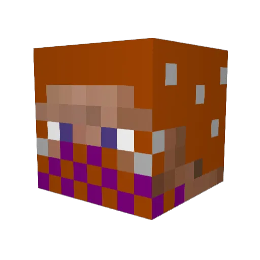 Meerkator Minecraft avatar head, 3D render