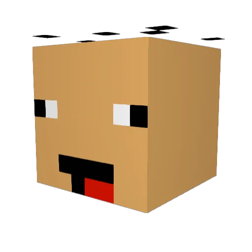 Meetsause Minecraft avatar head, 3D render