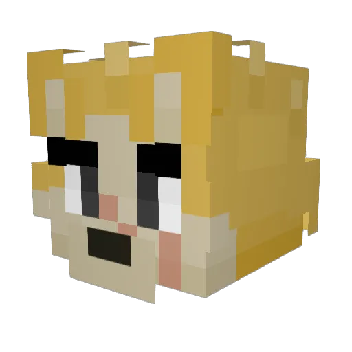 Mef_llq Minecraft avatar head, 3D render