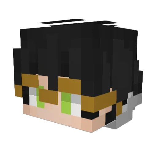 Mefelz Minecraft avatar head, 3D render