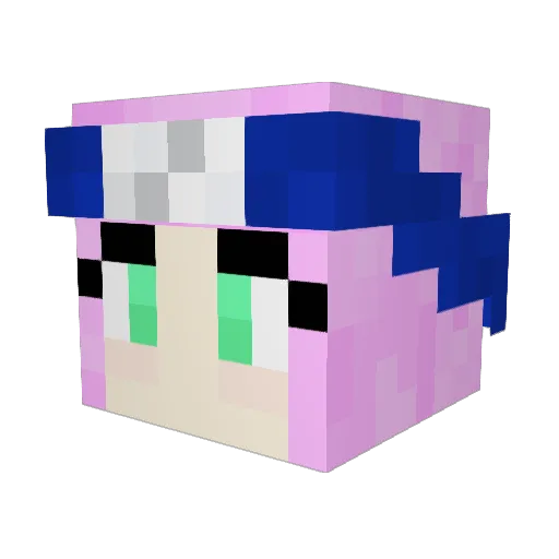 Mefilie Minecraft avatar head, 3D render