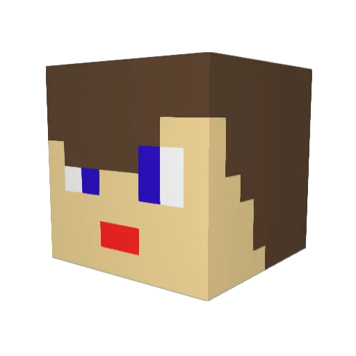 Mefina Minecraft avatar head, 3D render