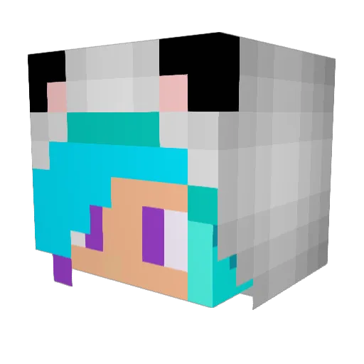 MegAgustin Minecraft avatar head, 3D render