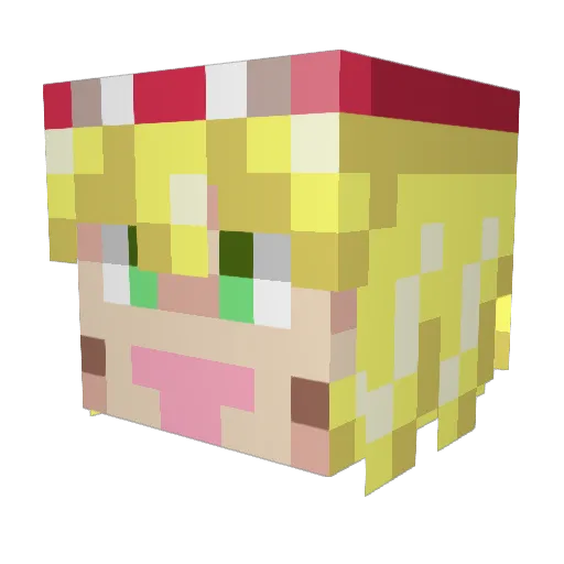 MegAmi24 Minecraft avatar head, 3D render