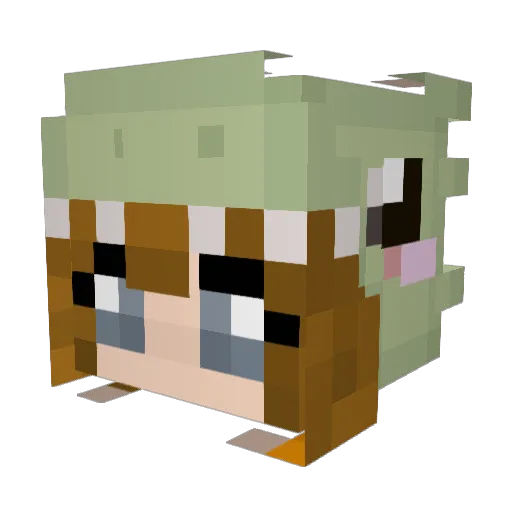 MegMoo25 Minecraft avatar head, 3D render