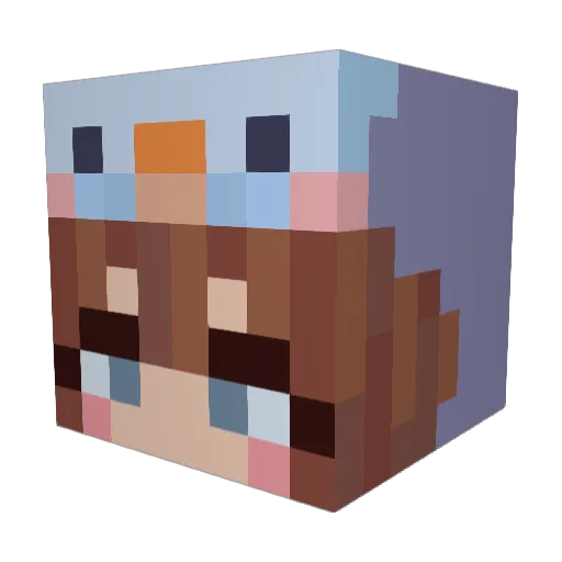MegRoy Minecraft avatar head, 3D render