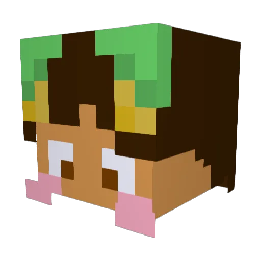 MegaColi Minecraft avatar head, 3D render