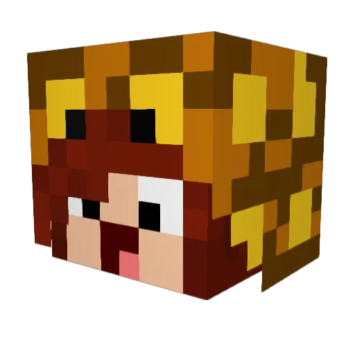 MegaGamerGirl Minecraft avatar head, 3D render