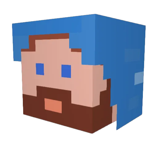 MegaGandalf1 Minecraft avatar head, 3D render