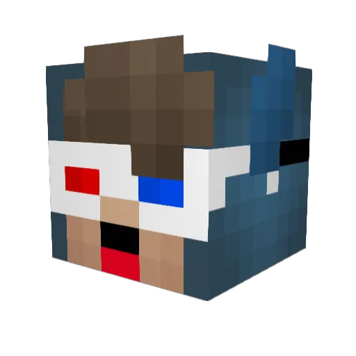 MegaLior Minecraft avatar head, 3D render