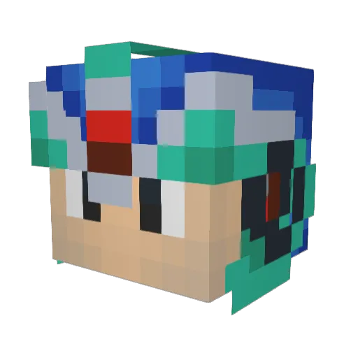 MegaManXYT Minecraft avatar head, 3D render