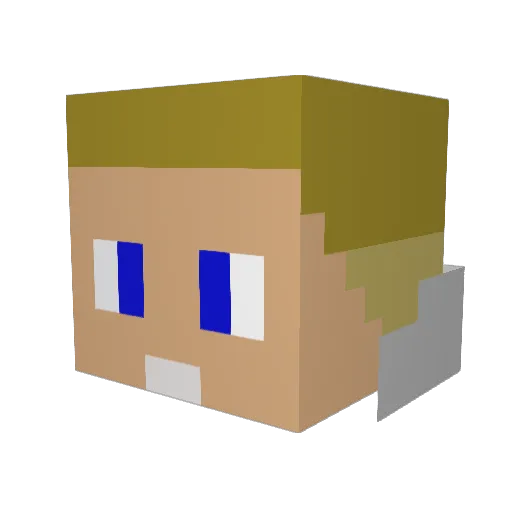 MegaMichi1999 Minecraft avatar head, 3D render