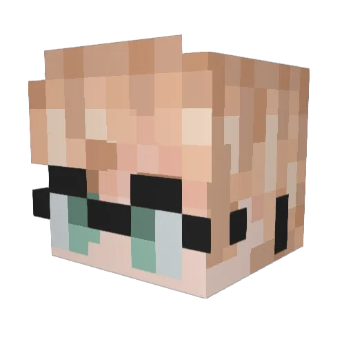 MegaMindGeek Minecraft avatar head, 3D render