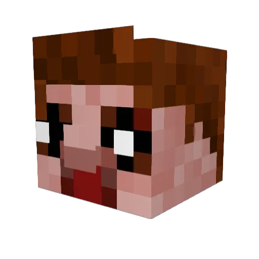 MegaMope Minecraft avatar head, 3D render