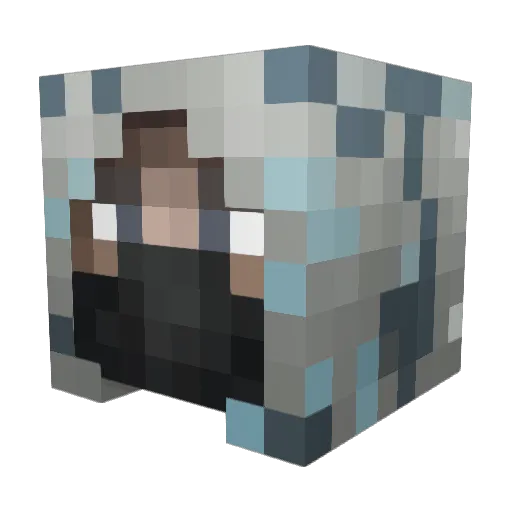 MegaNuge Minecraft avatar head, 3D render