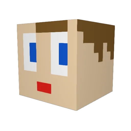 MegaPaule1010 Minecraft avatar head, 3D render