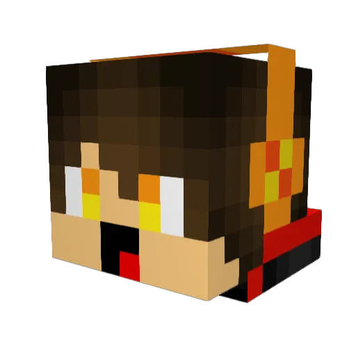 MegaPuan Minecraft avatar head, 3D render