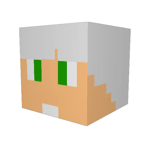 MegaRockSlash Minecraft avatar head, 3D render