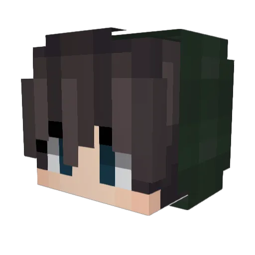 MegaSchu Minecraft avatar head, 3D render