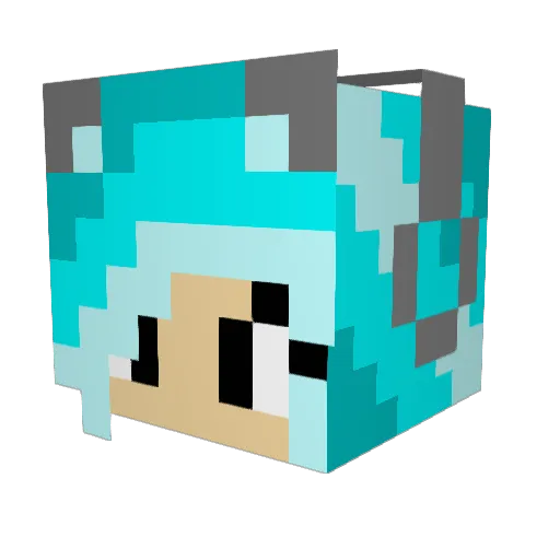 MegaTDog Minecraft avatar head, 3D render