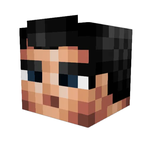MegaVibez Minecraft avatar head, 3D render