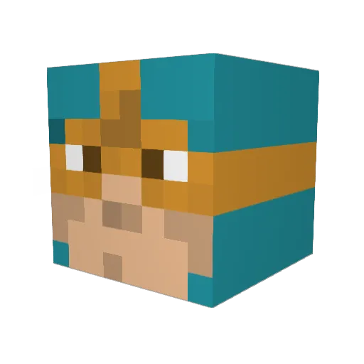 Megabiff Minecraft avatar head, 3D render