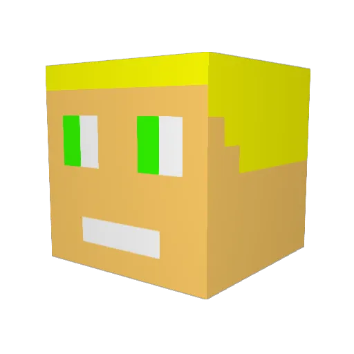 Megabullen01 Minecraft avatar head, 3D render