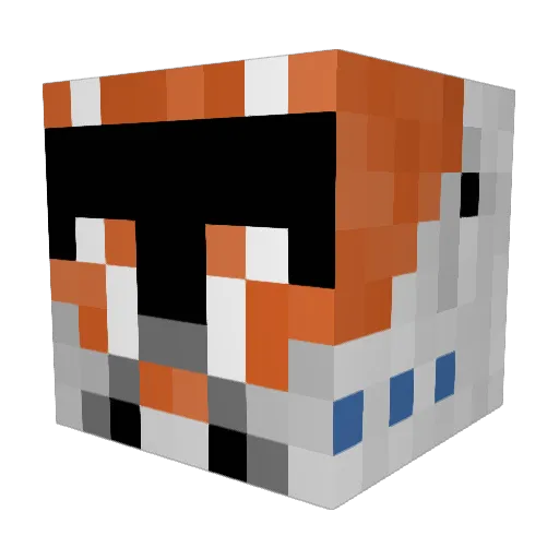 Megacombatent Minecraft avatar head, 3D render