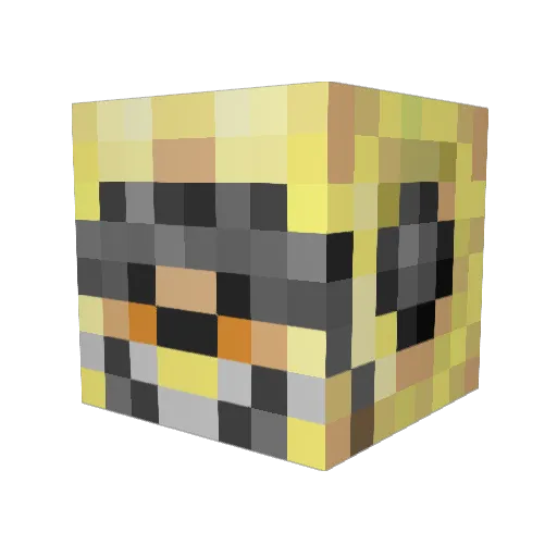 Megadeth Minecraft avatar head, 3D render