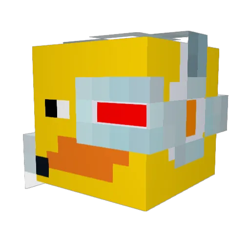 Megaduckatron Minecraft avatar head, 3D render