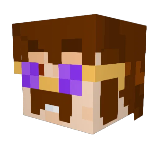 Megafika Minecraft avatar head, 3D render