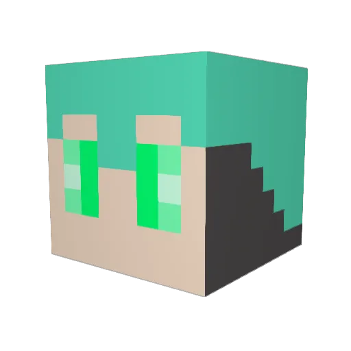 Megah0g Minecraft avatar head, 3D render