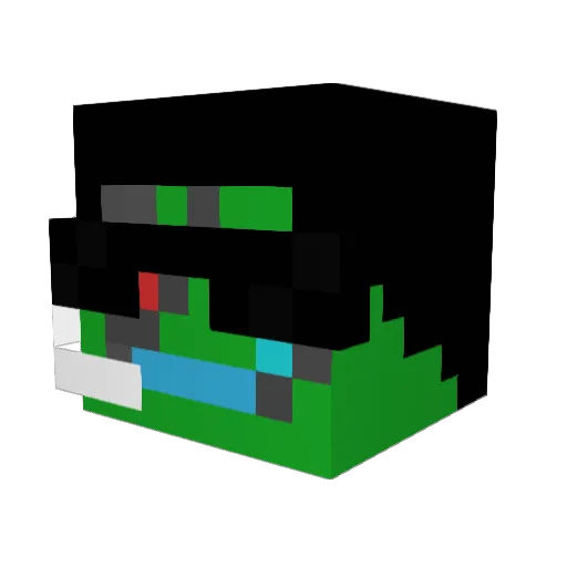 Megahank Minecraft avatar head, 3D render