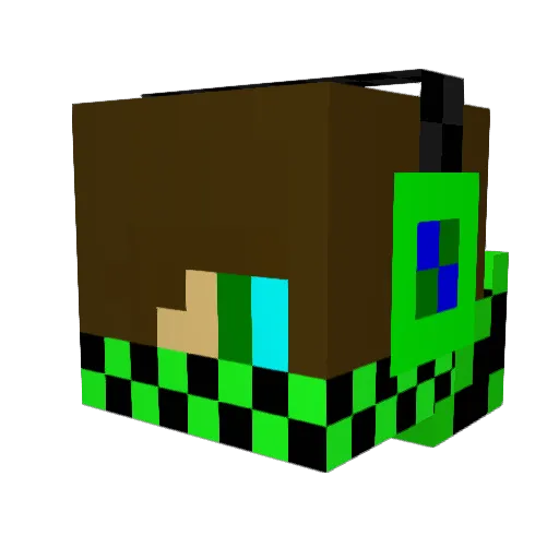 Megaladon_PC Minecraft avatar head, 3D render