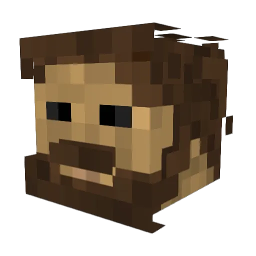 Megalber Minecraft avatar head, 3D render