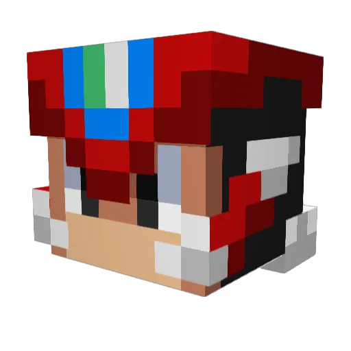 MegaleeZX Minecraft avatar head, 3D render