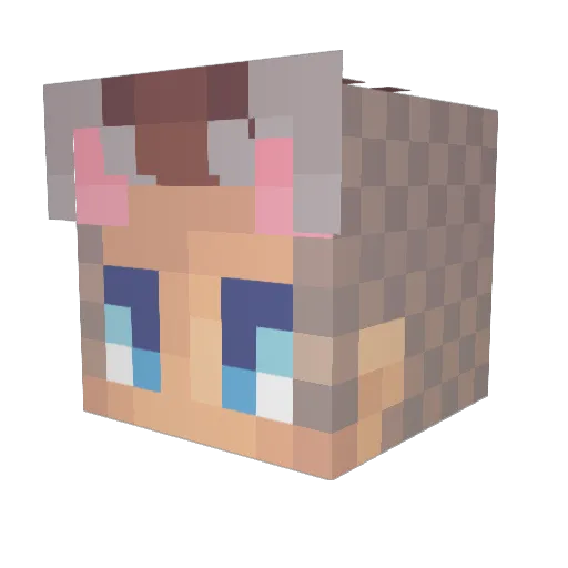 Megalophobia Minecraft avatar head, 3D render