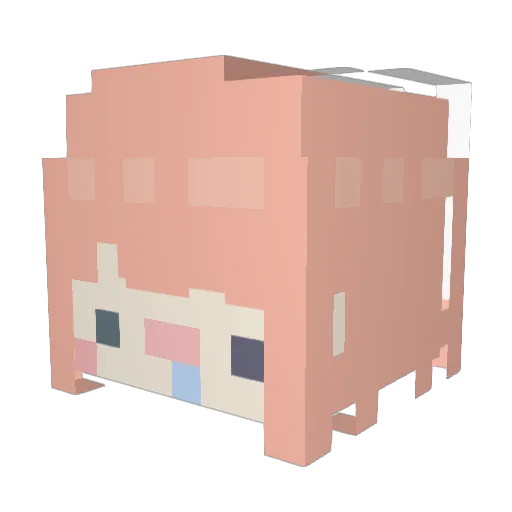 Megalordia Minecraft avatar head, 3D render