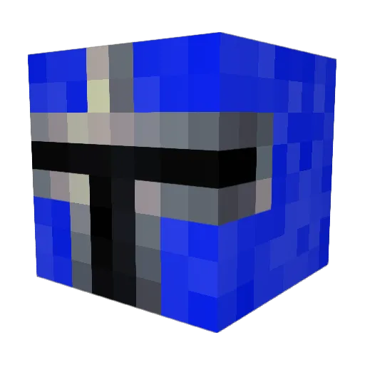 Megamman Minecraft avatar head, 3D render