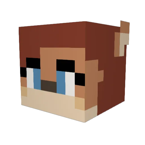 Megamums Minecraft avatar head, 3D render