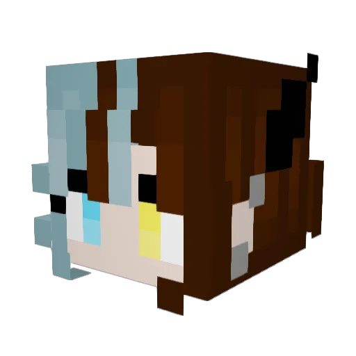Megan445 Minecraft avatar head, 3D render
