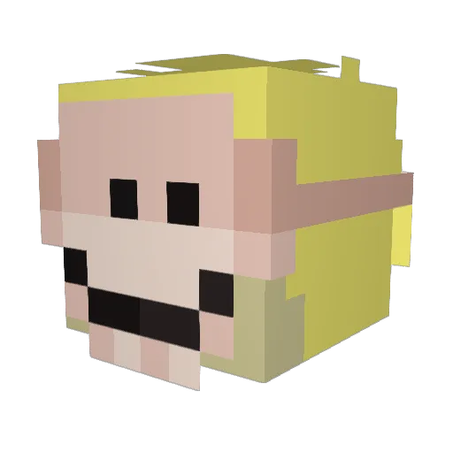 MeganBoone Minecraft avatar head, 3D render