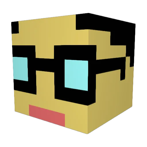 Megane000 Minecraft avatar head, 3D render