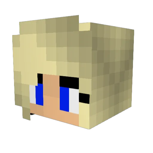 Megankittypooka Minecraft avatar head, 3D render