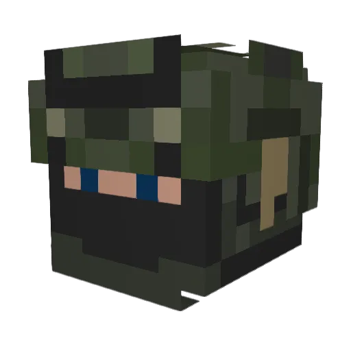 MegasMalakas Minecraft avatar head, 3D render