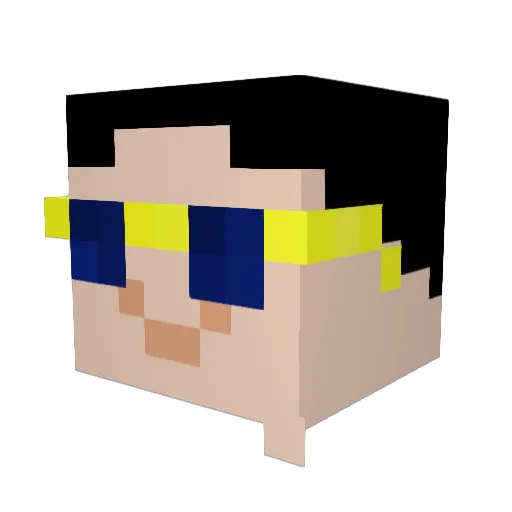 Megatmomo Minecraft avatar head, 3D render